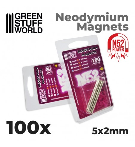 Green Stuff World - Imanes Neodimio 3x1mm - 100 unidades (N52)